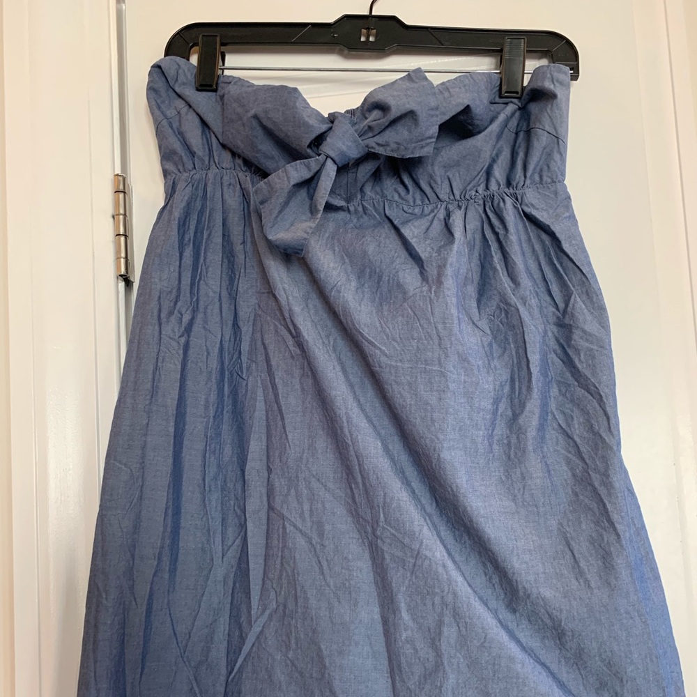 Cute strapless denim dress